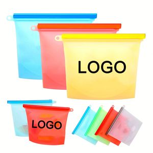 Bolsas de Silicona Plegables Reutilizables con Logotipo Personalizado para Alimentos, Bolsas de Almacenamiento de Alimentos de Silicona Reutilizables con Cierre Ecológico - Product Image 1