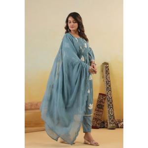 Chất Lượng Cao Cấp Phụ Nữ Kurti Thiết Lập Ba Mảnh-Vải Mềm Mại Với Phù Hợp Với Dupatta & Pant Trong Giá Bán Buôn - Product Image 3