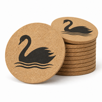 Sous-plat en liège écologique personnalisé, style moderne, dessous de verre résistant à la chaleur, tapis réutilisables en MDF, dessous de plat ronds en bois pour table à manger