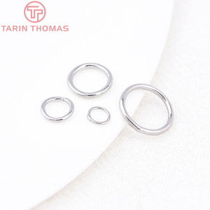 Venta al por mayor de accesorios de anillo conector de latón chapado en oro de 18K de alta calidad, tipo anillo de <span class=keywords><strong>salto</strong></span> circular y bucle cerrado, para pendientes y colgantes - Product Image 5