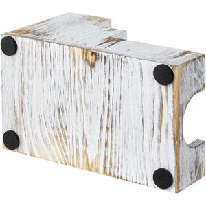 Boîte de rangement rétro en bois, organisateur de crayons et de fournitures de bureau multi-compartiments, blanc vieilli, type rectangulaire sur pied - Product Image 3