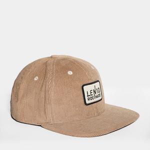 Casquettes personnalisées en velours côtelé à 6 panneaux avec logo brodé structuré kaki, casquettes snapback - Product Image 5