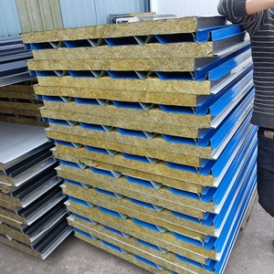 Vente d'usine - Panneaux sandwich en laine de roche pour isolation thermique et acoustique - 50 mm, 75 mm, 100 mm, 150 mm - Pour murs et toits d'entrepôts - Product Image 5
