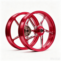 Pièces de modification de moto, jantes en alliage coulé à 5 branches rouges, ensemble de roues avant et arrière