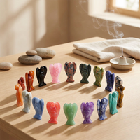 Pierre de guérison naturelle en cristal, signe de paix Feng Shui, pierre précieuse féerique, lapis-lazuli, pierre porte-bonheur de poche, artisanat sculpté pour la prospérité