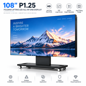 Mur LED pliable sans soudure de 108 pouces P1.25, écran LED motorisé sur roues pour lancement de produits d'entreprise et conférences professionnelles - Product Image 1