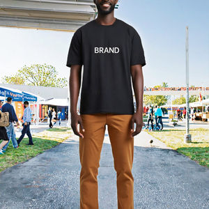 T-shirt 100% coton pour hommes t-shirts graphiques imprimés personnalisés légers de 240 grammes coupe régulière rue solide de haute qualité votre marque - Product Image 3