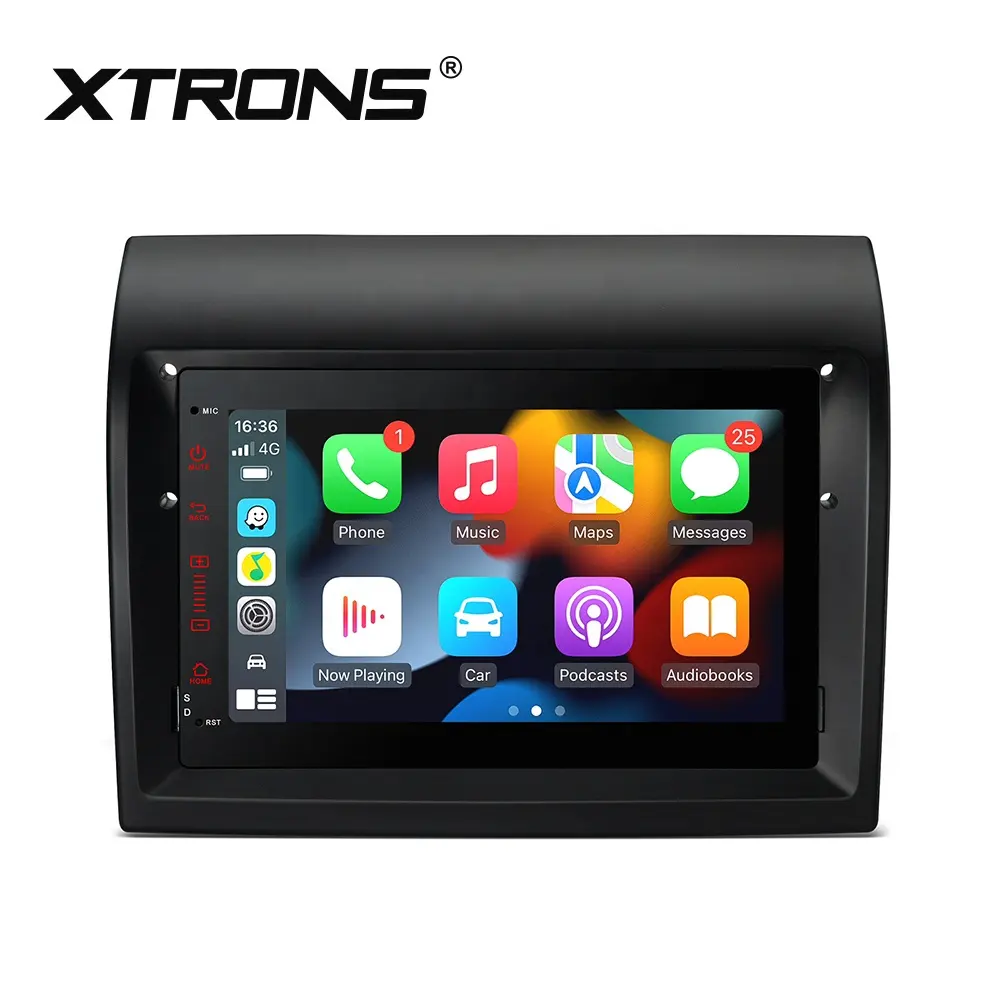 XTRONS Radio mobil 7 inci Android 12 Octa Core, Carplay nirkabel Android Auto DSP navigasi GPS untuk Fiat Ducato 2011-2015