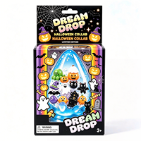 Jouet anti-stress souple en forme de goutte d'eau Halloween Dream Drop, édition limitée, transparent, à presser, fantôme, citrouille, chat noir, ornements