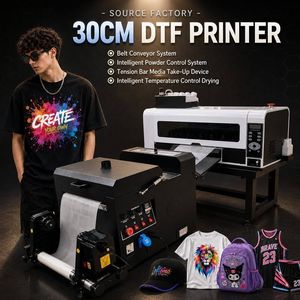 ชุดเครื่องพิมพ์ DTF รุ่น Dual XP600 I1600 A3 ขนาด 30 ซม. พร้อมเครื่องเขย่าผงพิมพ์ความเร็วสูง สำหรับพิมพ์ลายลงบนเสื้อยืด - Product Image 1