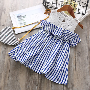 Fabricants de produits pour bébés en Thaïlande pour la vente en ligne de robes rayées bleues pour bébés filles - Product Image 2