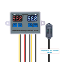 W1099 Pengontrol Suhu dan Kelembapan Digital Ganda 12V 24V 220V Peralatan Pembiakan Rumah Kaca Inkubator Pengukur Kelembapan Termometer