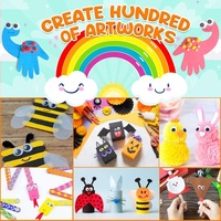Perlengkapan Seni & Kerajinan Mega untuk Anak-Anak, Set Kerajinan Lengkap dengan Pom Pom, Pembersih Pipa, Proyek DIY untuk Sekolah & Rumah