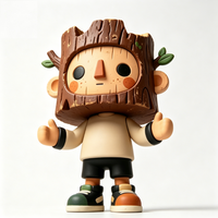 Figurine de collection artistique créative en forme de garçon sur un souche d'arbre, objet promotionnel pour la décoration et les cadeaux de fête