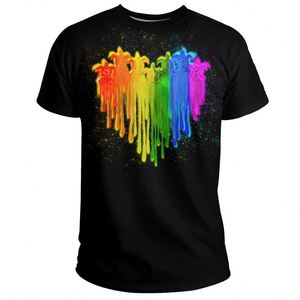 Love Is Love Rainbow Lips LGBT <strong>Gay</strong> Lesbian <strong>Pride</strong> Designer <strong>Shirts</strong> for Men Wholesale Custom Summer Oversize Black T-<strong>shirt</strong> in Bulk - Product Image 5