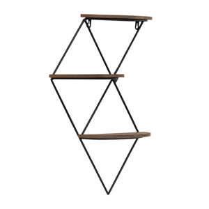 Mensola da parete Diamond con struttura in legno e metallo, organizer a 3 livelli per riporre libri e decorazioni per la casa - Product Image 2