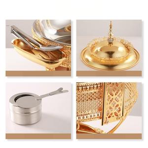 Nuevo 4L 6L 8L Acero inoxidable oro hotel restaurante calentador de <span class=keywords><strong>comida</strong></span> plato de frotamiento de gran capacidad para Catering Buffet fiesta boda - Product Image 6
