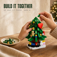 Ensemble de blocs de construction Mini sapin de Noël 351 pièces, modèle de décoration de bureau DIY, mini briques, décoration de Noël, cadeau pour enfants de 6 ans et plus