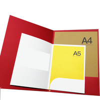 Carpetas de presentación de negocios A4 A5 ecológicas impresas personalizadas, bolsillos, papel elegante en relieve con logotipo de la empresa para uso en la oficina