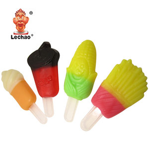 Bonbons gélifiés Halal en forme de bâtonnets de crème glacée colorés, vente en gros de l'usine Lechao - Product Image 1
