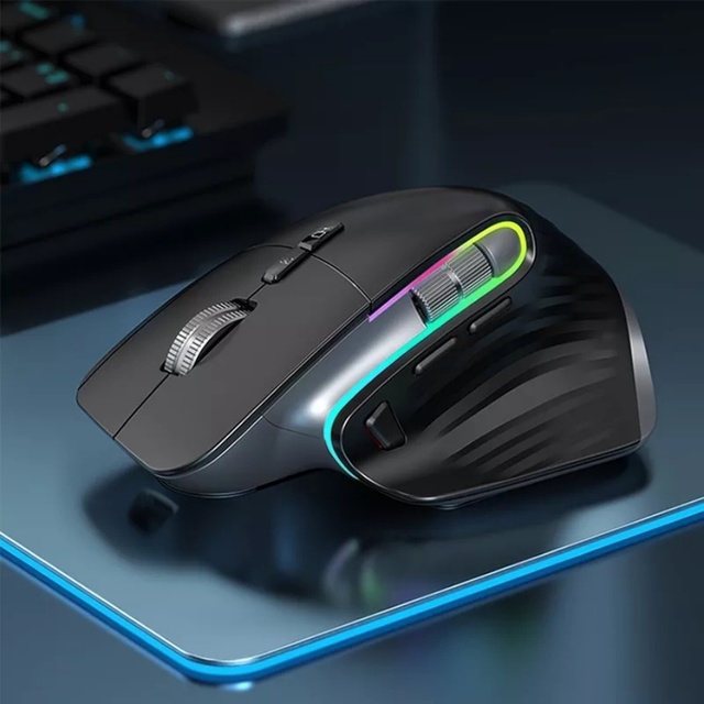 2.4G Wireless BT Vertical Optical Gaming Mouse RGB 4000 DPI Rechargeable Ergonomic Right-handed mouse for computer/laptop