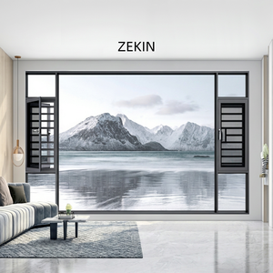 1. Ventana Abatible de Aluminio Resistente al Viento, Perfil Térmico Aislado, Aislamiento Acústico para Edificios Residenciales - Product Image 1