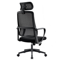 Chaise de bureau ergonomique en maille - Appui-tête intégré, pivotante et réglable en hauteur, dossier respirant pour une longue séance assise