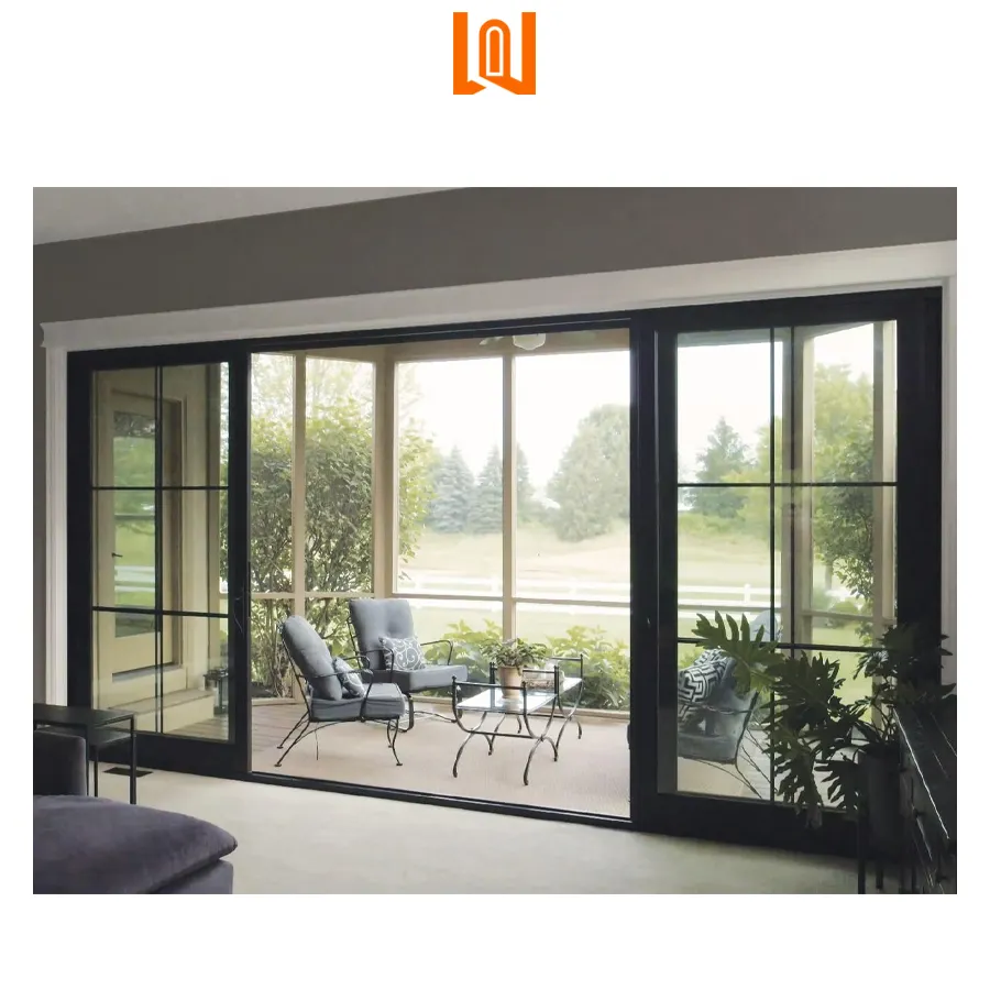 WANJIA Porte en aluminium à double vitrage Porte extérieure moderne de luxe personnalisée Portes coulissantes et élévatrices