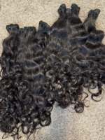 Penjual Grosir Rambut Manusia Keriting India Mentah, Rambut Vietnam Mentah, Rambut Burma Mentah, Tanpa Bahan Kimia, Bundel Rambut Keriting Longgar