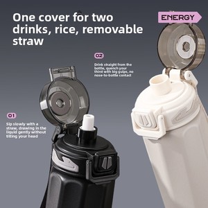 Termo <span class=keywords><strong>Xile</strong></span> de Acero Inoxidable 316, Estilo Simple, con Pajita, Gran Capacidad, Aislamiento al Vacío, Tapa con Cierre a Presión, Portátil para Niños - Product Image 2