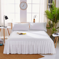 Housse de lit à volants brossée couleur personnalisée, couvre-matelas décoratif, housse de sommier OEM ODM Usine