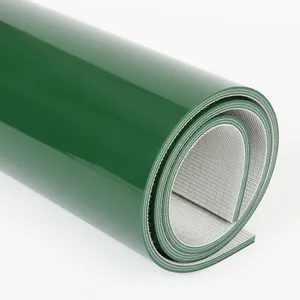 Vendita calda spessore verde tre strati di gomma PVC nastro trasportatore prezzo è buono