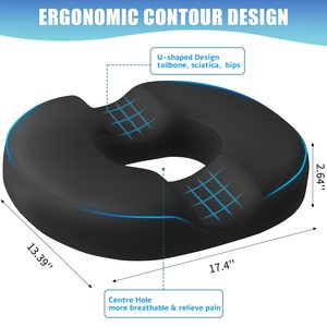 Cojín de asiento de almohada de Donut al <span class=keywords><strong>por</strong></span> mayor para <span class=keywords><strong>embarazo</strong></span> posparto y <span class=keywords><strong>hemorroides</strong></span> cojín para aliviar el dolor de coxis cojines de levantamiento de memoria - Product Image 2