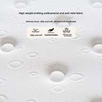 Matelas à ressorts ensachés compressé et emballé sous film, avec tissu tricoté anti-acariens et mousse confortable, idéal pour les projets hôteliers et résidentiels