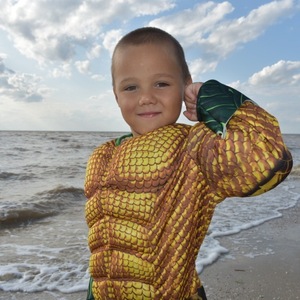 Kinder-Muskel-Superheld Aquaman Film-Cosplay Halloween-Kostüme Aquaman Muskel-Verkleidung Cosplay-Kostüm für Kinder Jungen - Product Image 6