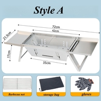 Barbecue portable pliable d'extérieur en acier inoxydable pour la maison, installation gratuite, barbecue, cuisinière