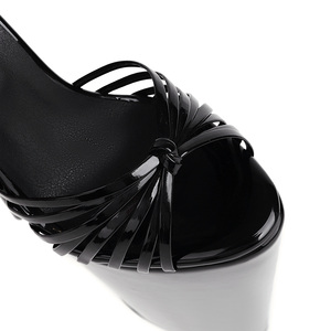 Sandali con Plateau <span class=keywords><strong>Eleganti</strong></span> da <span class=keywords><strong>Donna</strong></span> Stile Punk, 31cm, Punta Aperta, Tacco Sottile, Cinturino a T, <span class=keywords><strong>Slip</strong></span>-<span class=keywords><strong>On</strong></span>, Taglie Grandi, per Estate, Discoteca, Passerella, Ballerine Esotiche - Product Image 2