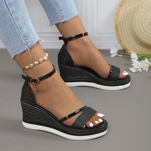 Women Platform Thick Sole Big Fish Mouth Wedge Beach <b>Sandals</b> Summer New European and American Roman <b>Sandals</b> - Product Image 3
