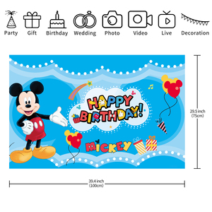 Artículos de Fiesta Promocionales, Pancarta de <span class=keywords><strong>Mickey</strong></span> Mouse, Fondo de Decoración para Fiesta de Cumpleaños, Fondo de Minnie Mouse - Product Image 5