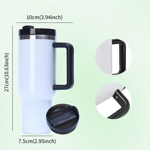 Sublimation Blanks logo <b>Flower</b> 40 oz Stainless Steel Can Tumbler with Removable Handle - Product Image 2
