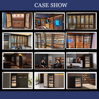 Organisateur de cigares de luxe en bois de cèdre noir, vitrine humidor pour 100, 200 ou 500 cigares