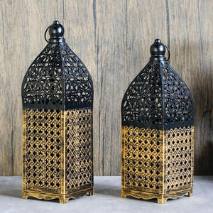 Lanterne décorative atmosphérique en <span class=keywords><strong>fer</strong></span> <span class=keywords><strong>forgé</strong></span> marocain, style vintage ajouré, faite à la main, prête à l'emploi et étiquetée pour l'expédition - Product Image 3