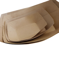 Barquette en papier kraft pour frites, nuggets de poulet, emballage de snacks à emporter, contenant alimentaire écologique, vente en gros, sur mesure