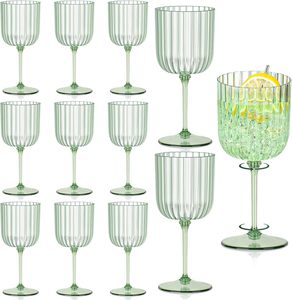 Ensemble de verrerie de luxe tendance, fait main, multicolore, côtelée, comprenant des verres à vin et des flûtes de 200-400 ml, pour la location d'événements et de mariages - Product Image 1