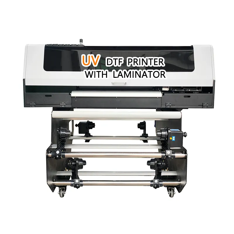 Disen modificato calling carder av fast label sticker l1800 3a 24 pet film roll work uv dtf printer machine a1er con laminatore