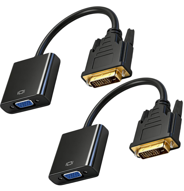 DVI to VGA Adapter DVI-D 24+1 Male/Female Converter 1080P Video Connector for Computers Laptops HDTVs & Projectors