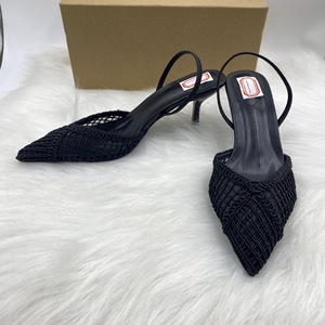 Nouvelles mules élégantes pour femme ZA Style Espagne, en maille tressée <span class=keywords><strong>beige</strong></span>, à bout pointu, <span class=keywords><strong>talon</strong></span> <span class=keywords><strong>aiguille</strong></span> et bride arrière, chaussures de soirée - Product Image 3