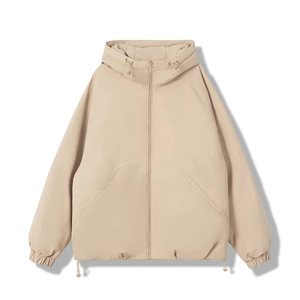 Áo khoác mùa đông màu đen thường xuyên trùm đầu ấm áp <span class=keywords><strong>t</strong></span>úi lớn softshell không thấm nước nhẹ điền màu xám của nam giới dây kéo - Product Image 3