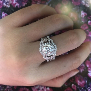 Oversized Round Stone Stackable Ring for Women Bold Statement Fashion Finger Jewelry - Product Image 4