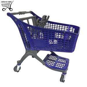 عربات تسوق بلاستيكية قابلة للطي بأربع عجلات للبيع بالجملة مع مقعد - Product Image 1